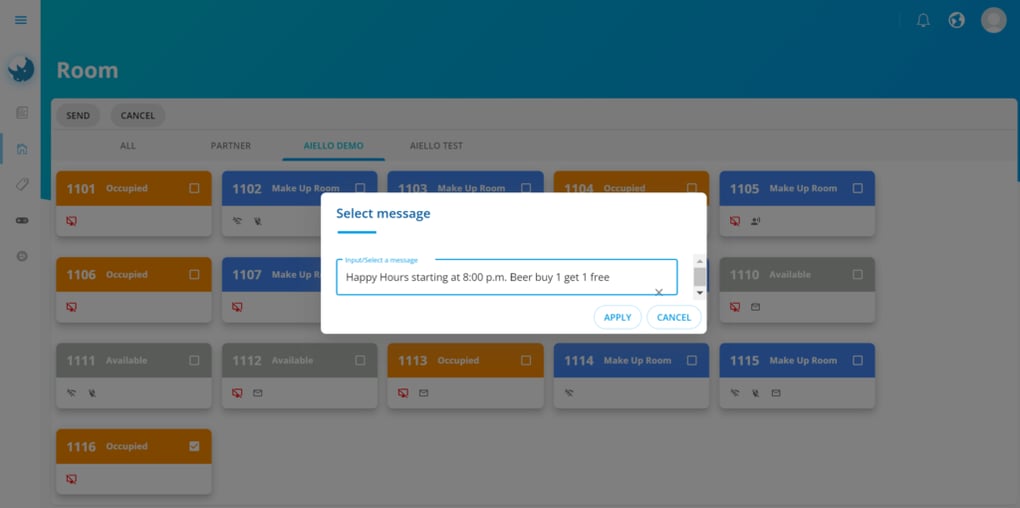 Broadcast messages to your guests